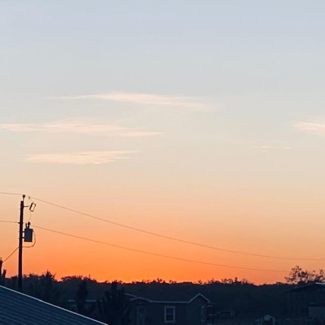 Here comes the sun. When we first moved here, nothing was in the way but now there are houses and electric lines. I just hate that. It spoils my shot every time when we are in Daylight Savings Time.