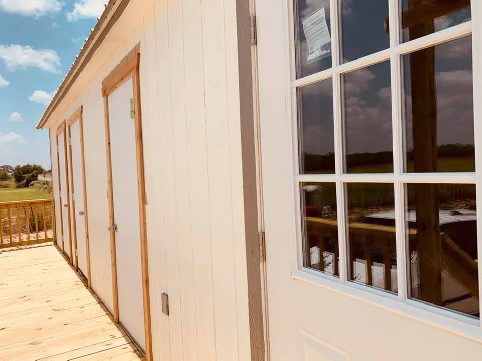 4 doors in a row now for restrooms, employee break room, kitchen and David's office. Our contractor installed 3 of the doors. The 4th came with the building.