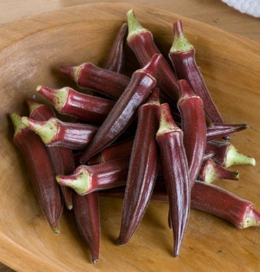Red Burgundy Okra is not your typical green colored okra.
