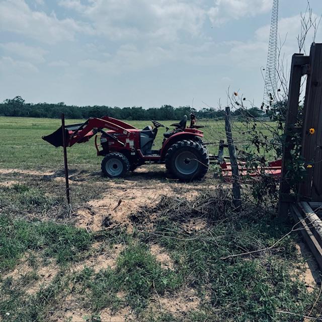 Nacho brought a tractor to shred the field we bought in January.