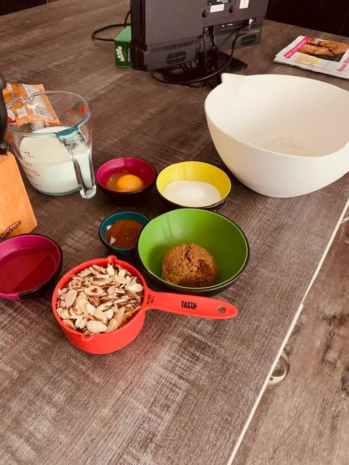 I have all of my bread ingredients measured and ready to go. It is easier that way.