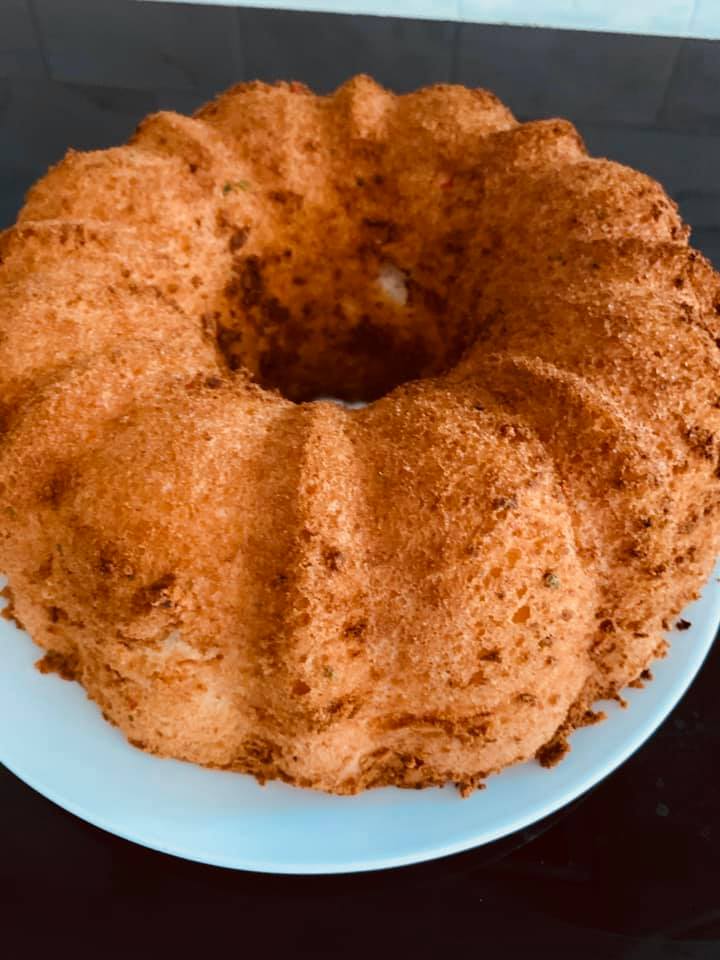 Baked angelfood cake came out of the Bundt pan with no problem.