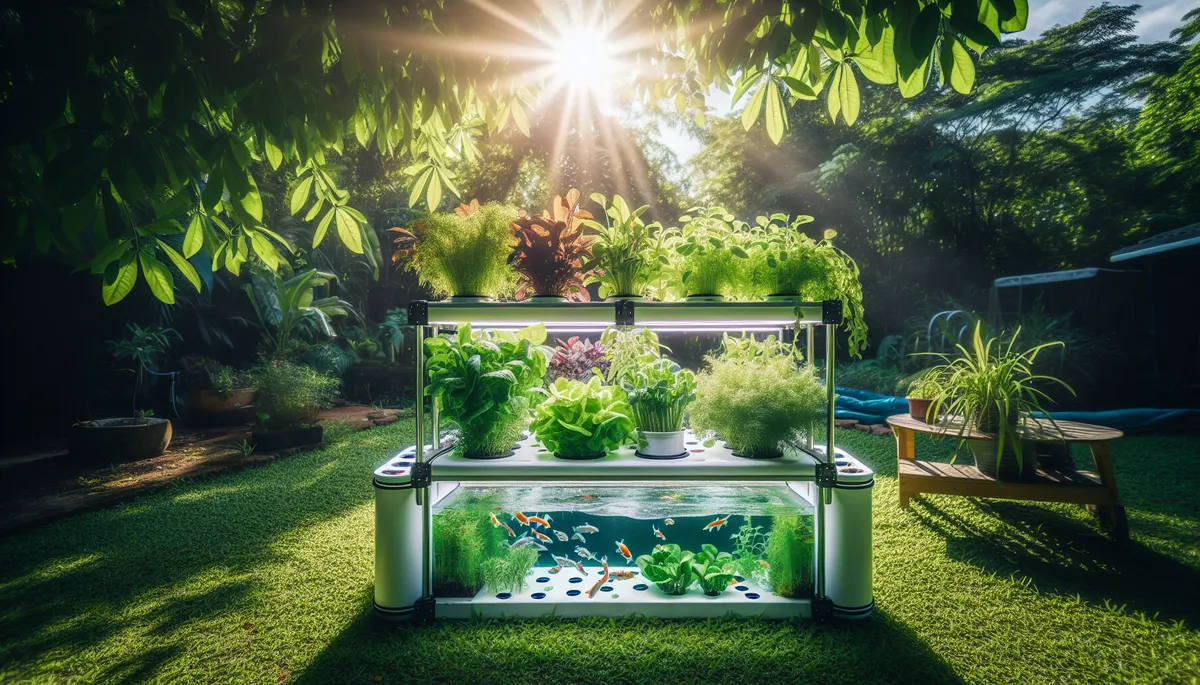 Here is a small sized aquaponics unit.