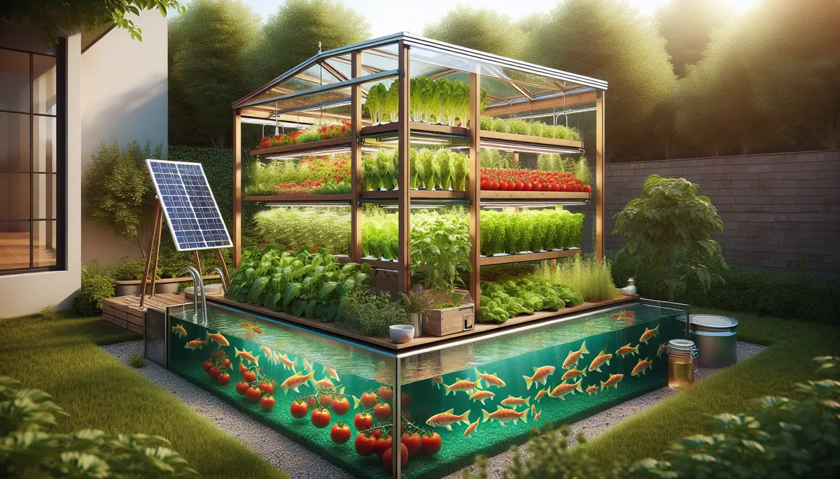 This unit looks good except that tomatoes should not be down in the water with the fish. AI images aren't always the best.