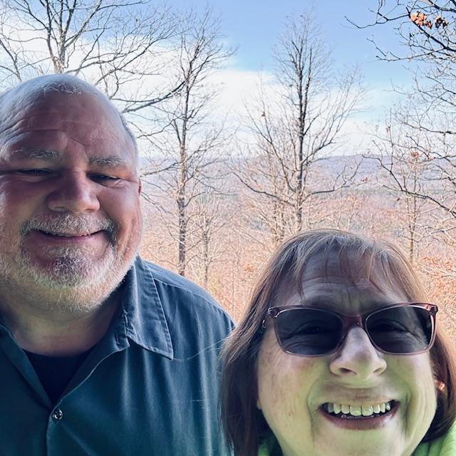 David and I at a rest stop in Arkansas. We forgot just how pretty it is.