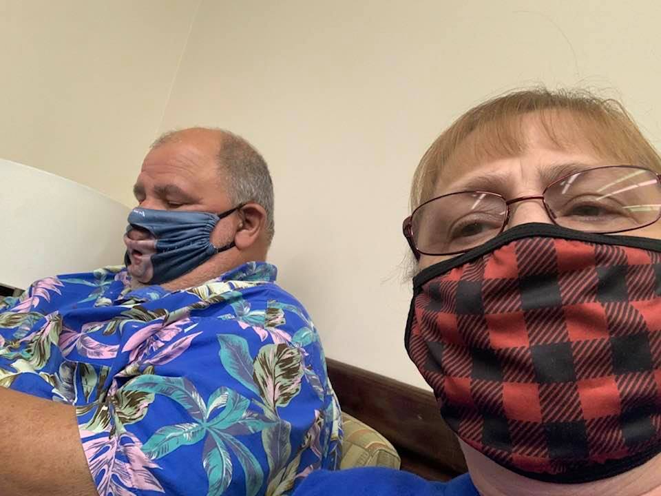 David and I had to wait in the waiting room for minutes past our appointment time but the surgeon removed David's three drains and all of his staples!