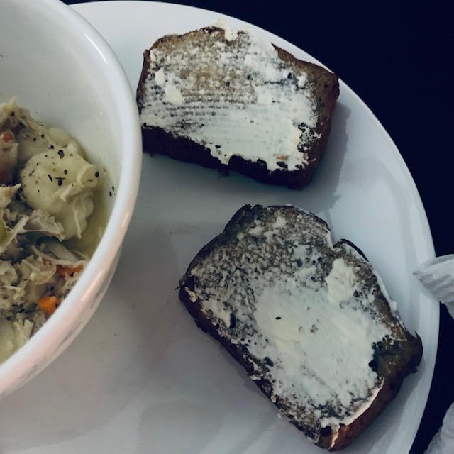 The banana bread was so moist and so good with creamy butter!