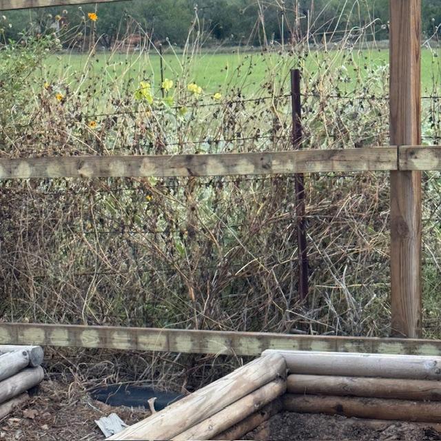 Here you can see the barbed wire fence that will still have to come down.