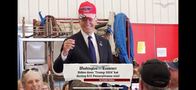 Biden wearing a MAGA hat on 9/11.