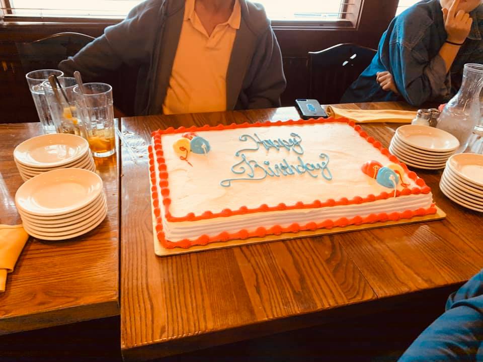 Our delicious birthday cake was so good.