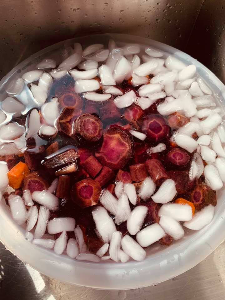 Plunge into icy water immediately.