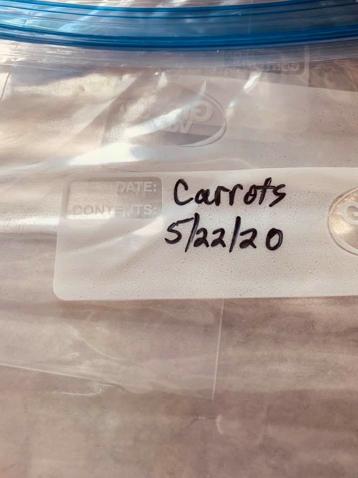 Put the date and type of veggie on your ziplock bags.