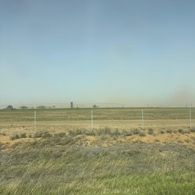 Blowing sand was going on all day long. This was taken on the way to Devine.