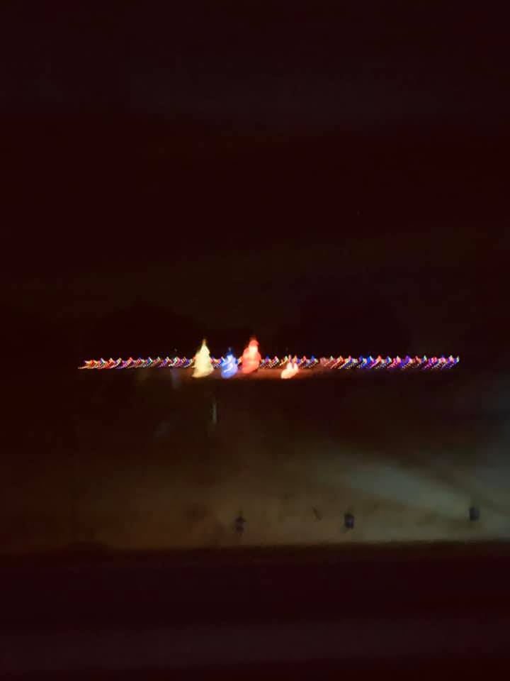 At 11pm, this is how the blowups look from the living room window, so tiny!