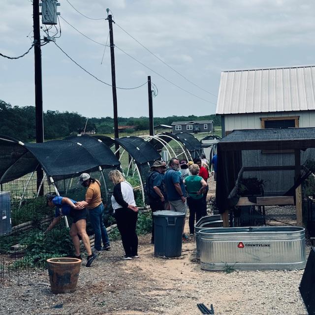 Some of the gardeners went rogue and left the group. Matt came and got them from me and took them back. In the meantime, a customer came who was not in the group.