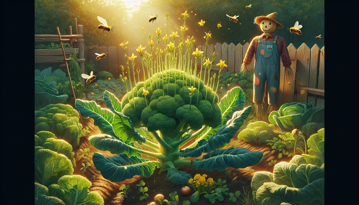 Here we see a bolting broccoli in the fall garden. Bolting plants make seeds so this is how to get broccoli seeds.