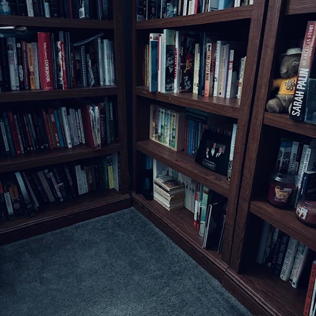 The books are clean and somewhat arranged but a lot of work is still needed. Maybe tomorrow?