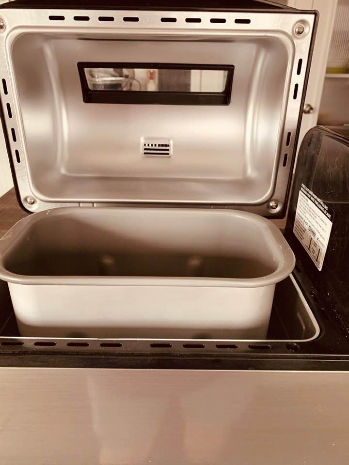 My new bread machine with the pan.