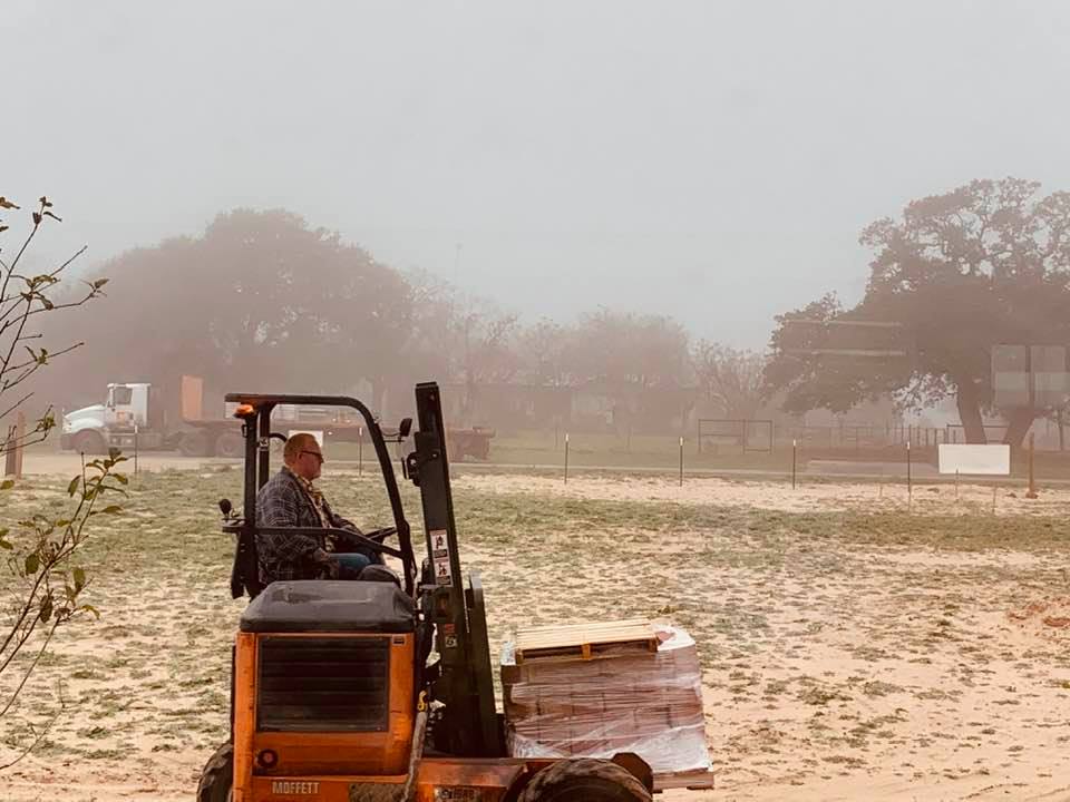 We ordered some bricks to build a retaining wall.