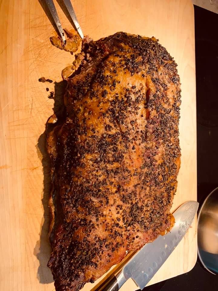 This brisket with peppercorns was delicious and so tender!