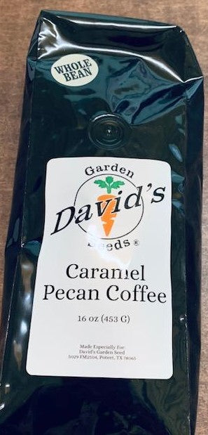 Our David's Garden Seeds pecan whole bean coffees are back! We have 5 flavors this time.