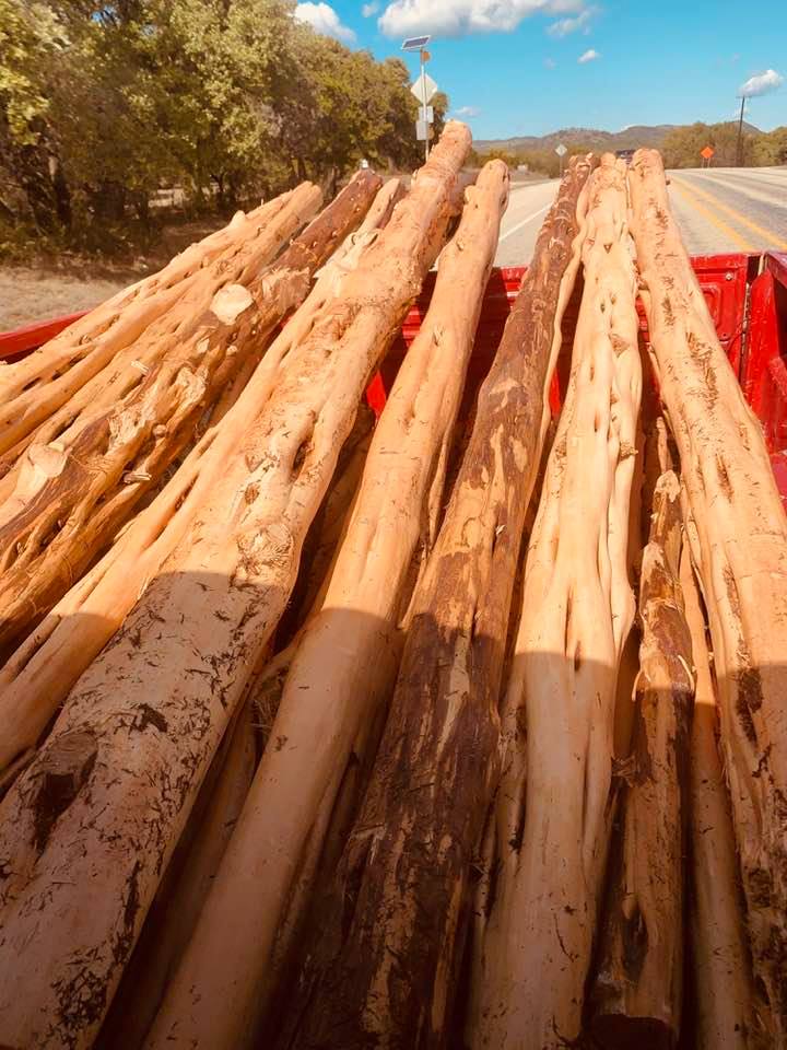 Cedar posts from the Leakey cedar factory are for the new store coming soon.
