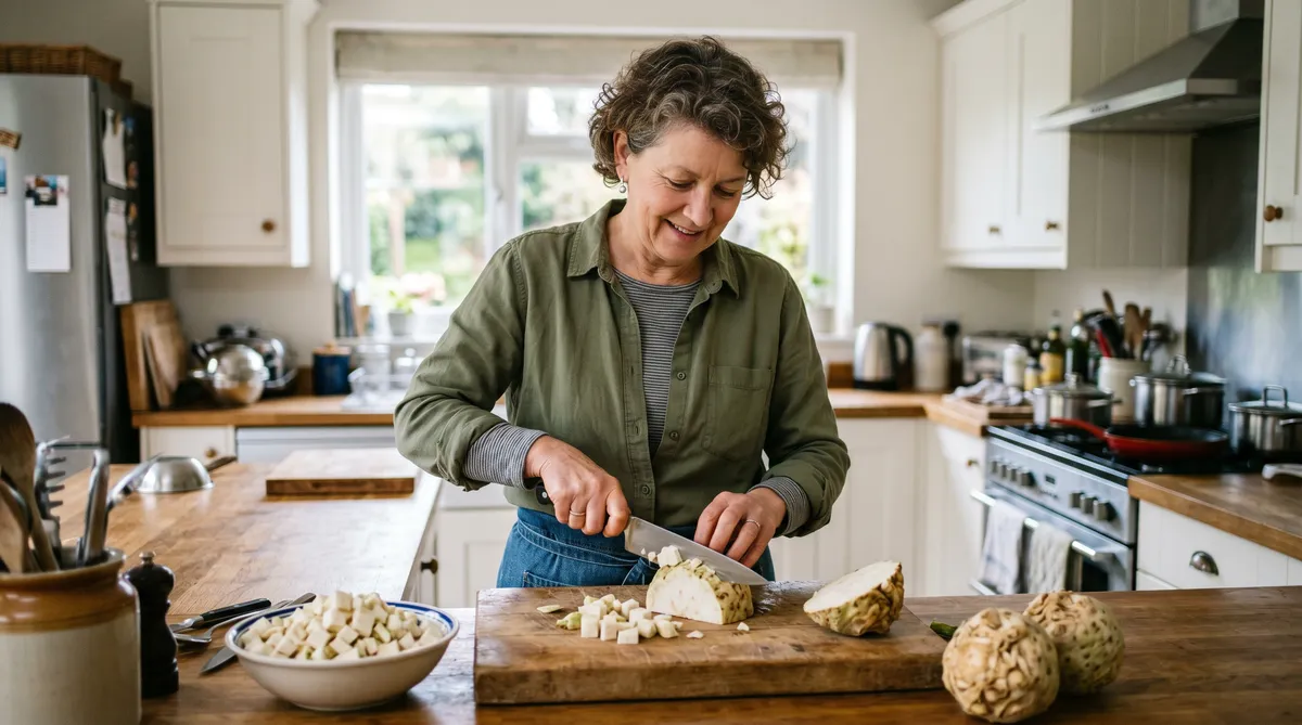 Grow celeriac in your garden so you can try cooking with it.