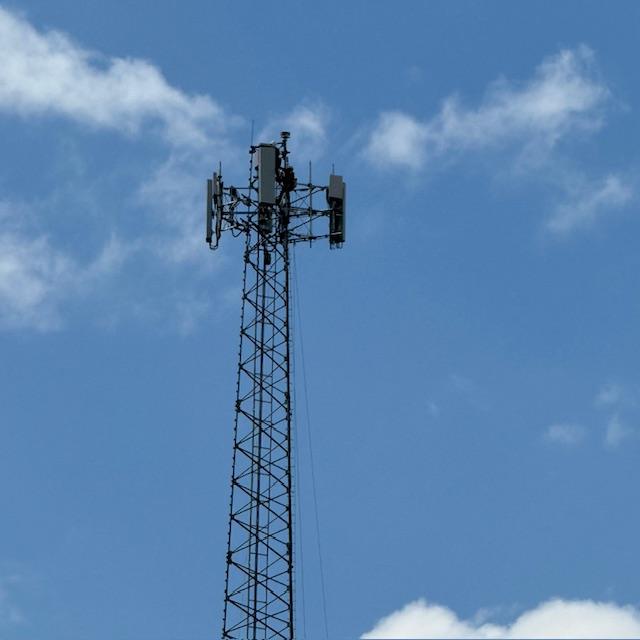 There are men up on the cell tower again.