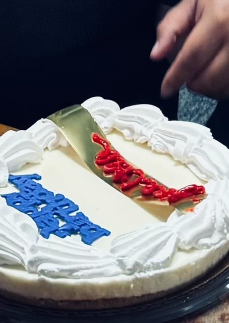 We got 2 happy birthday cheesecakes for dessert and they were so tasty.