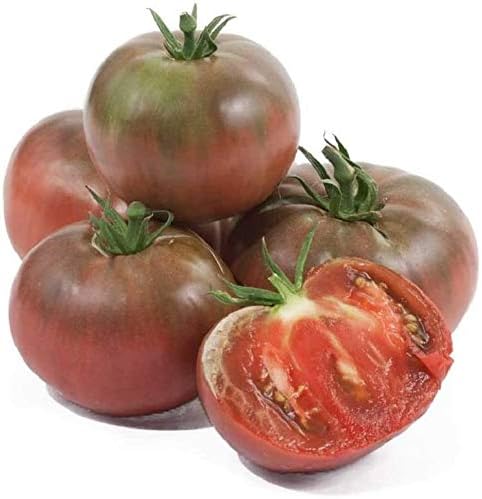 These heirloom tomatoes are Cherokee Purple, delicious and pretty.
