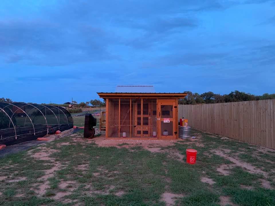Our chicken coop at sunset. Sunset was amazing but I was facing east as I took this.