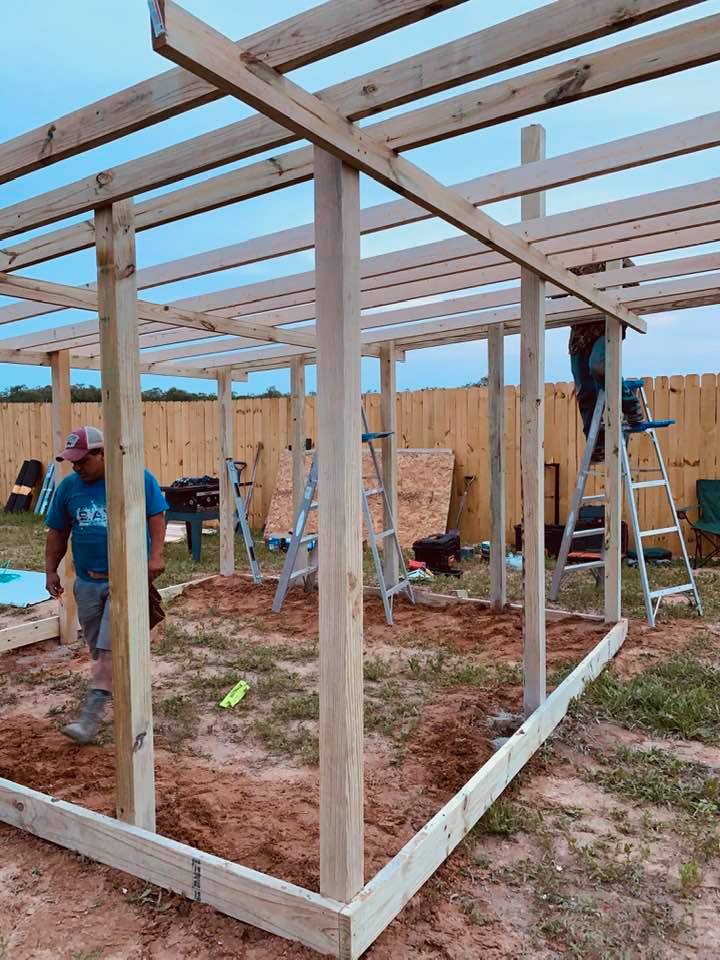 Nacho and his helper started on our new chicken coop today. It will be more like a chicken palace and put all of the other neighborhood chicks to shame!