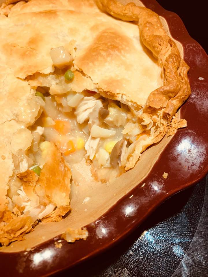 sliced chicken pot pie