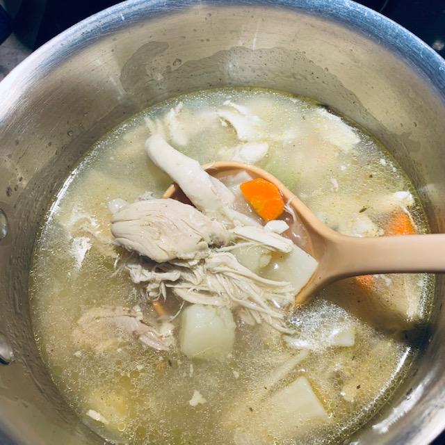 The chicken soup was totally homemade. No cans involved. So good!