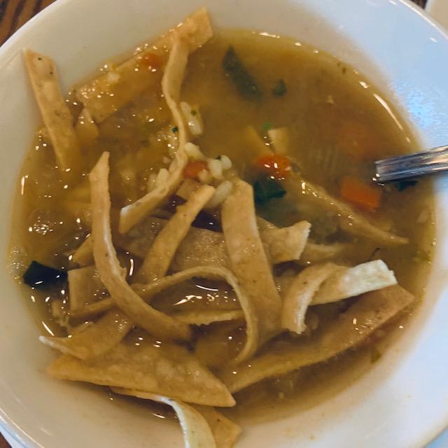 Here is what we need today, a nice bowl of chicken tortilla soup.