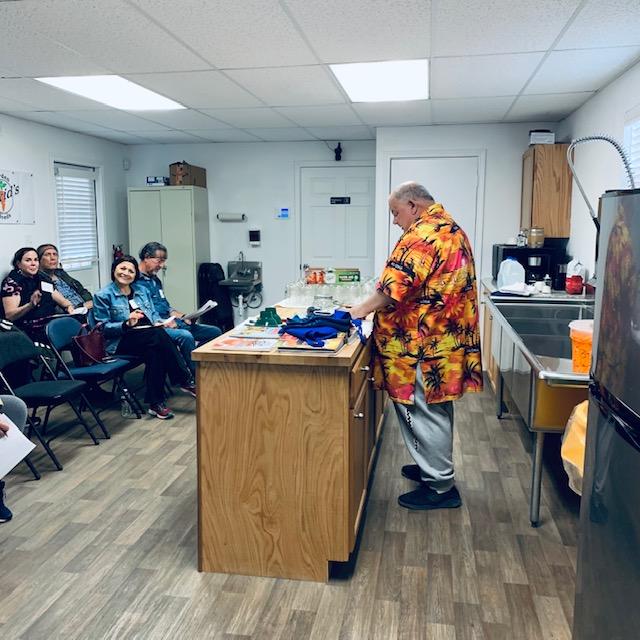 David in front of the canning class. The problem is that cooking the jars and cooling them takes a long time.