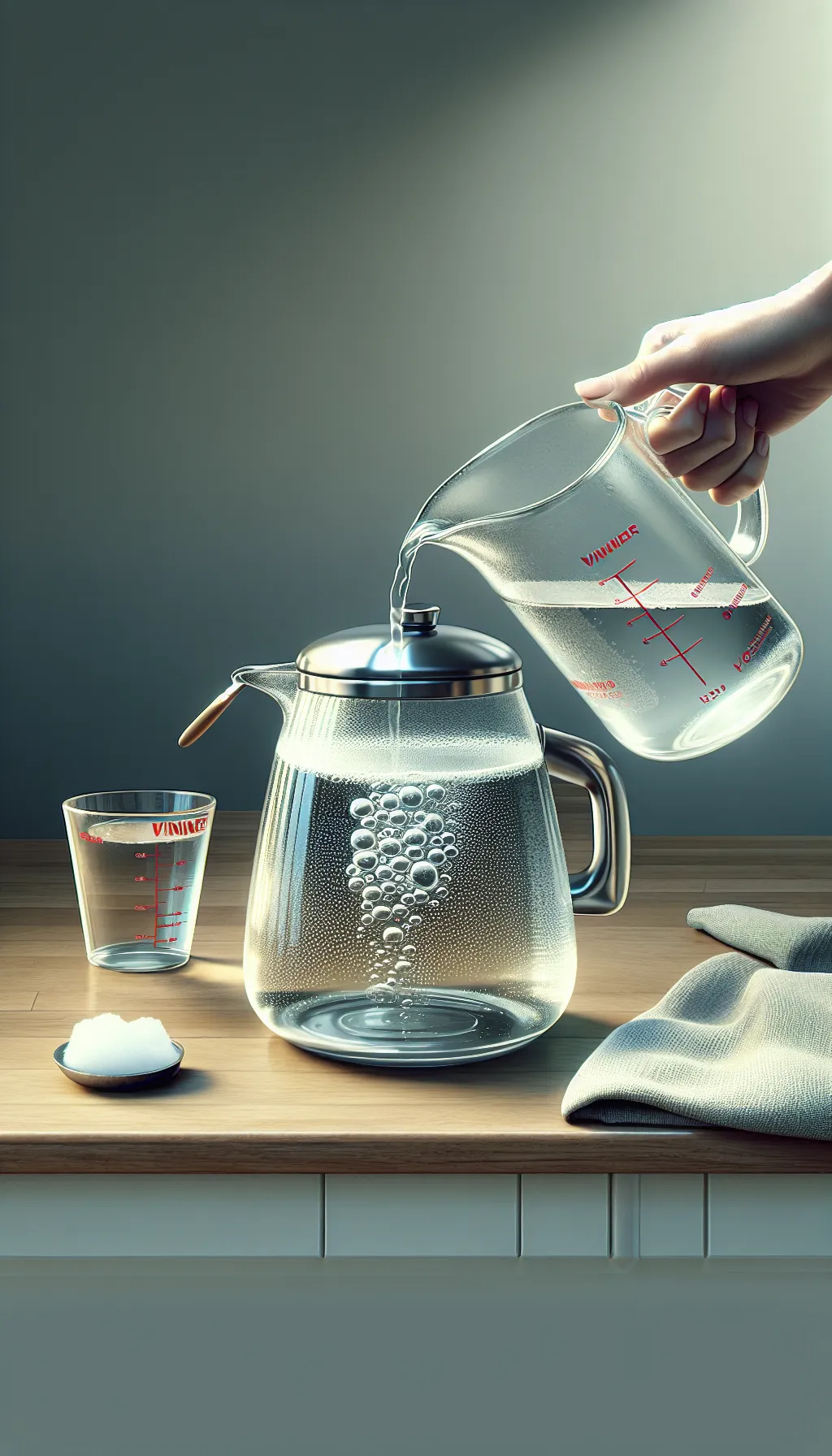 Add water to vinegar before cleaning. It is a natural disinfectant.