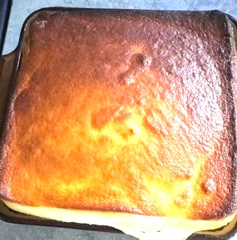 Here is my cloud cake out of the pan. I served it with whipped cream. It is so light and tasty.