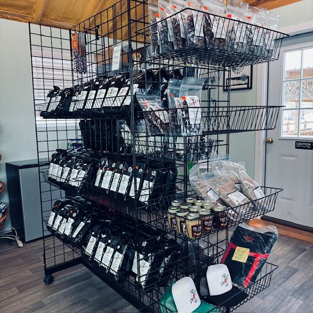 This is the coffee display in our Farm Store.