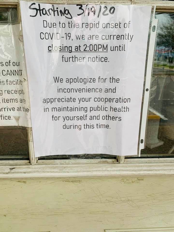 Corona is crazy. Now the post office has to close at 2pm each day and only a few can go in at a time.