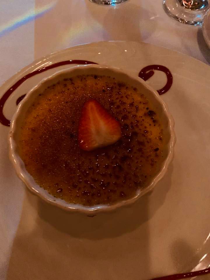 My creme brulee dessert was so good! The strawberry was sweet and juicy.
