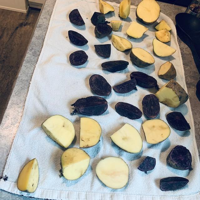 See all of my purple potatoes! I am so excited about them.