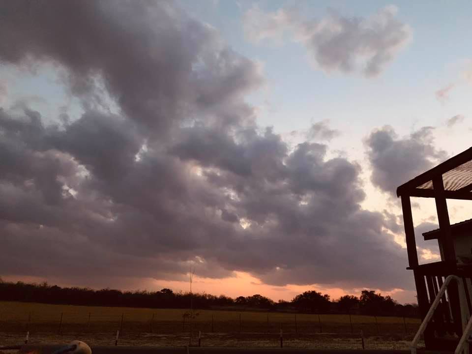 Dark clouds before sunset. A thunderstorm and hail happened later tonight.