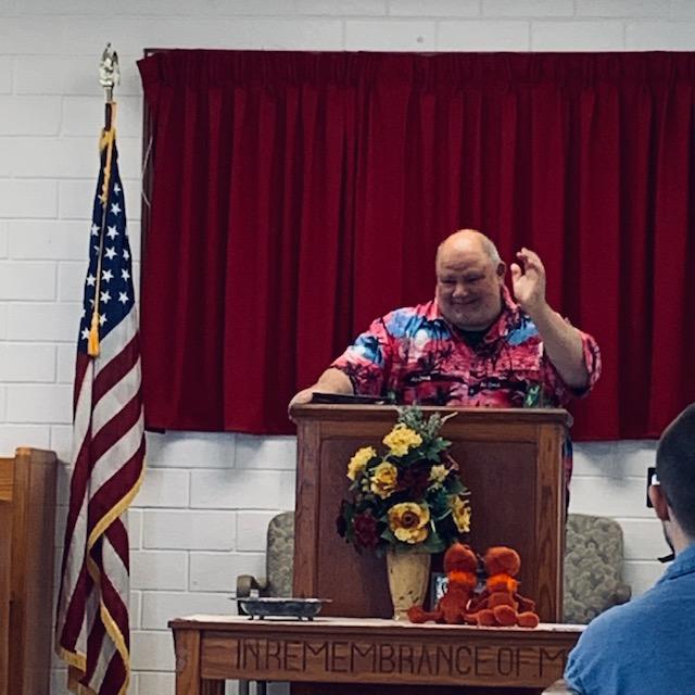 The pastor had a procedure so he asked David to preach. He did his ant sermon on worrying. See the little red stuffed ants?