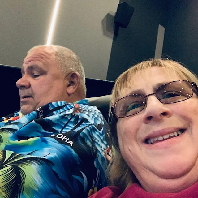 Here I am with my Babe waiting to get our food and watch the movie.