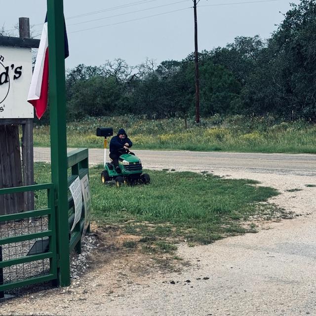 David has not mowed in a long time but I think he enjoyed being out in the cool breeze this morning. David has not mowed in a long time but I think he enjoyed being out in the cool breeze this morning.