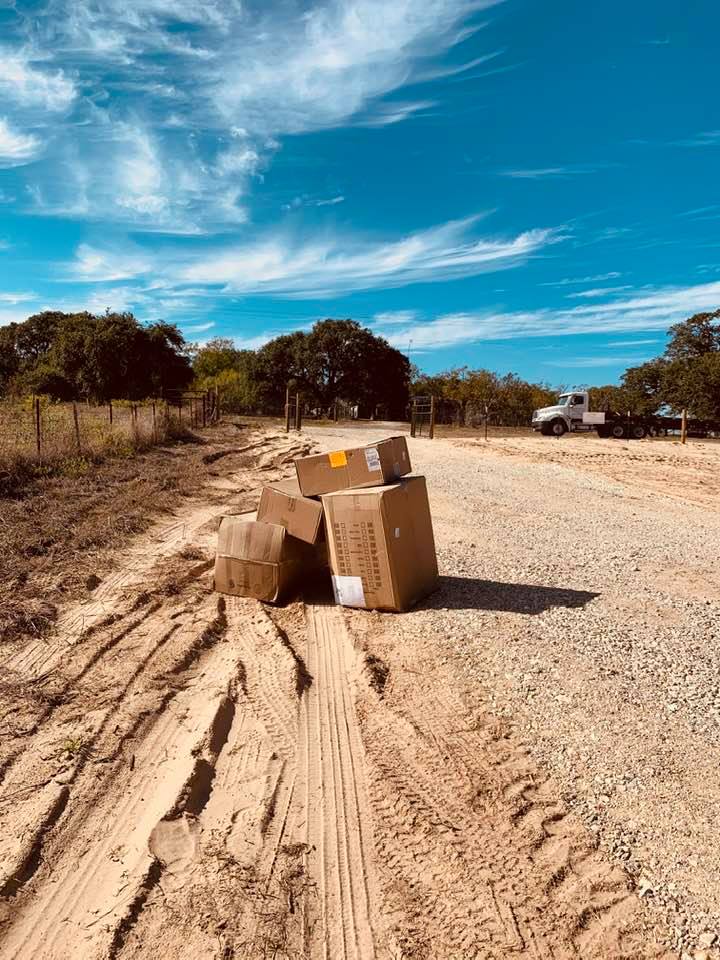 David's packages piled up.