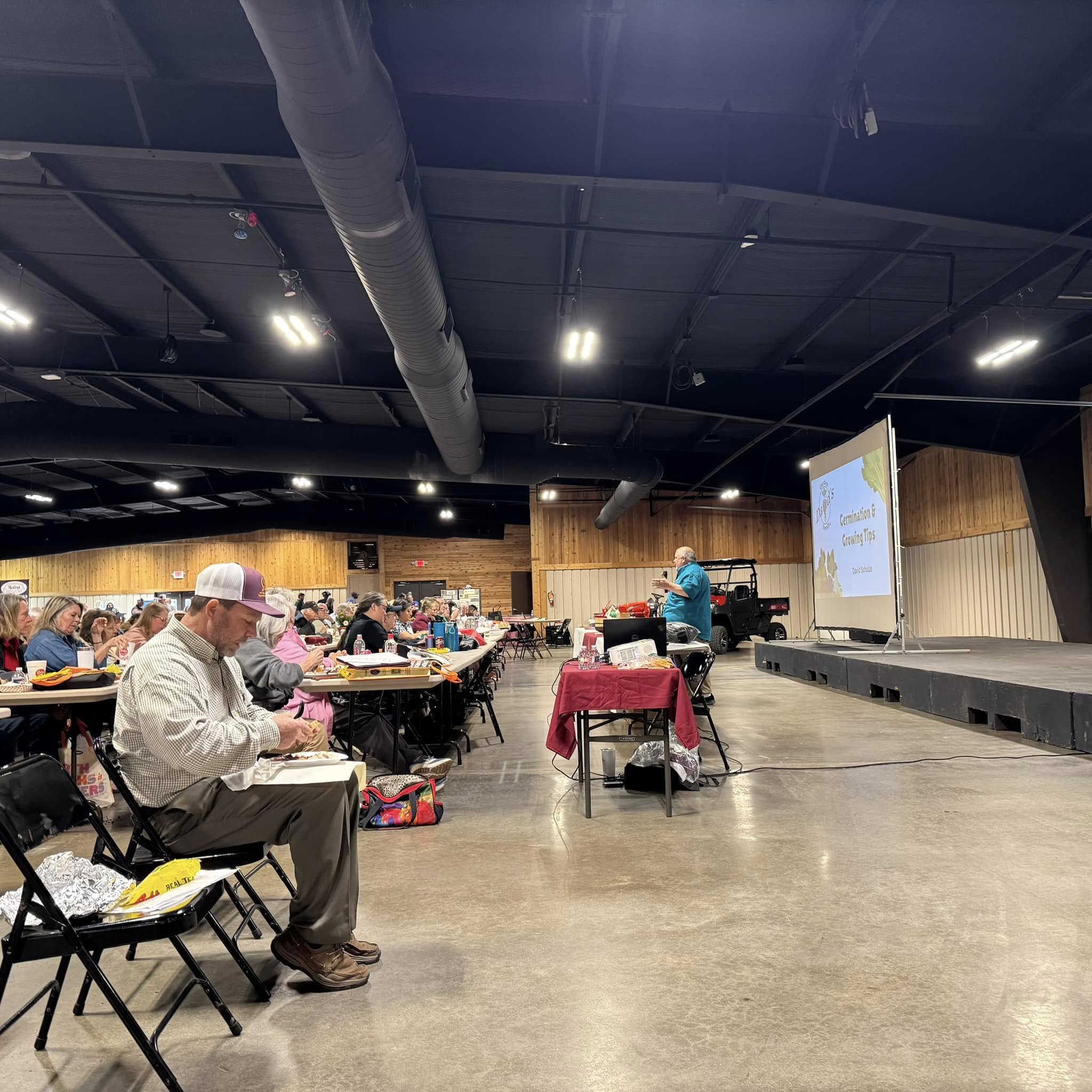 David is giving his speech during lunch. He was the last of 3 gold sponsors to speak.