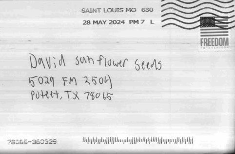 Here is part of the envelope we are receiving today from a mixed up customer.
