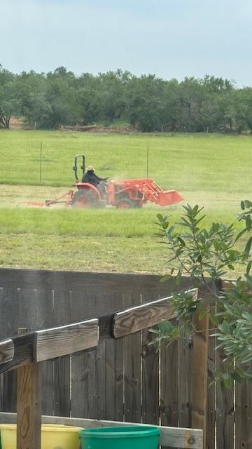 David finished cutting the property with the rented tractor yesterday afternoon.
